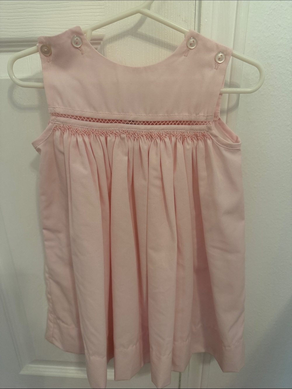 Classic Pink Smocked Girls Formal Dress